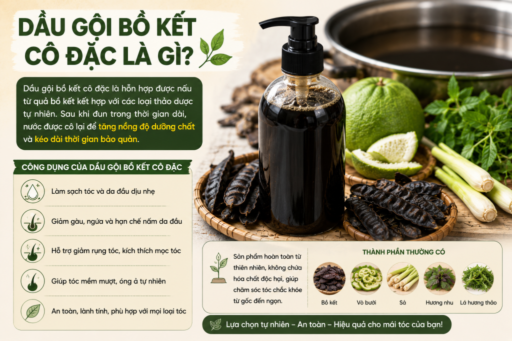 Dầu Gội Bồ Kết Cô Đặc Là Gì?